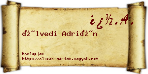 Ölvedi Adrián névjegykártya